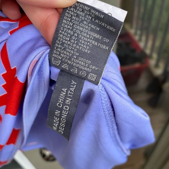 Camomilla Love Purple Red Geometric Italian Dress, Size 16, MSRP $125 - Picture 6 of 8